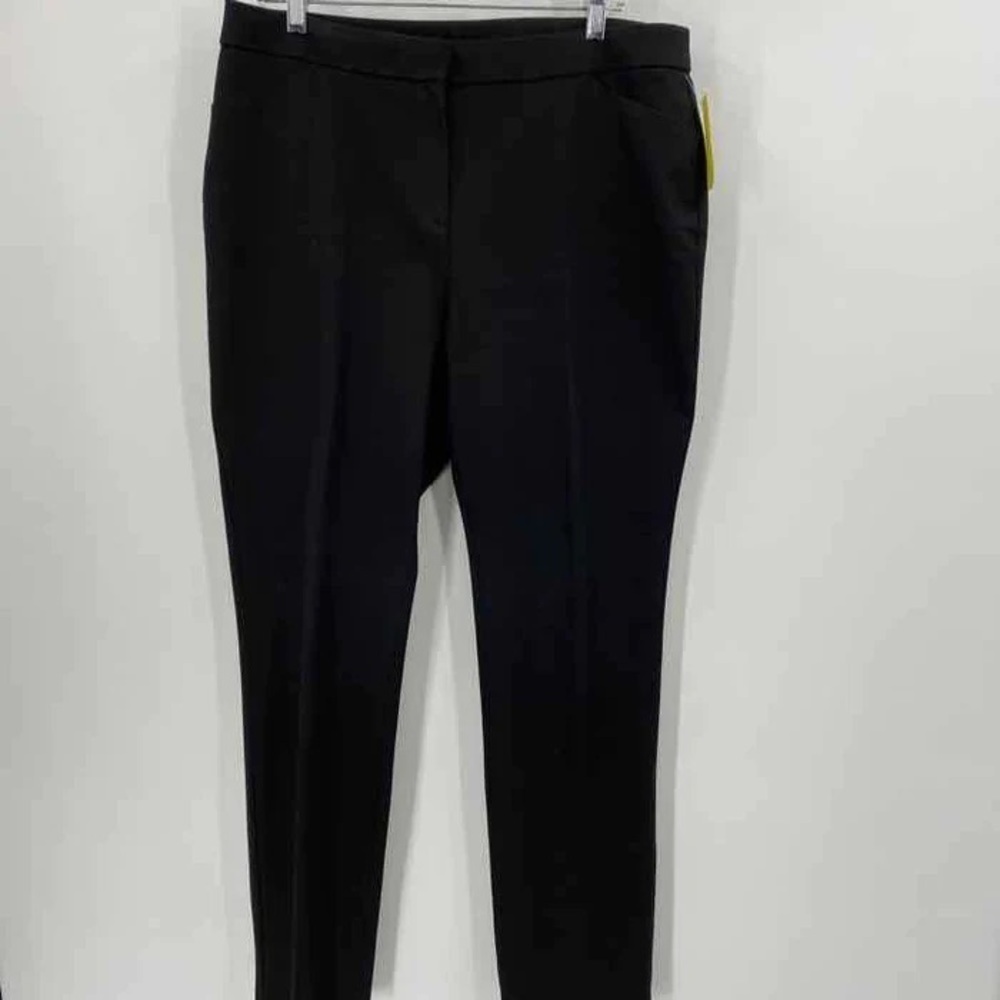Chicos Size 2 Regular US L 12 Black High Rise Trouser Slacks Dress‎ Pant Work